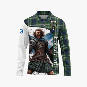 Blyth Crest Tartan Long Sleeve Polo Shirt Inspired by the Freedom of Scottish Warrior Unisex - Tartan Vibes Clothing