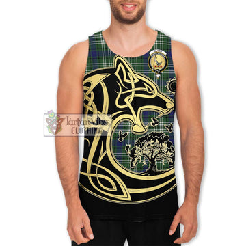 Blyth Tartan Men's Tank Top with Family Crest Celtic Wolf Style Men - Tartan Vibes Clothing