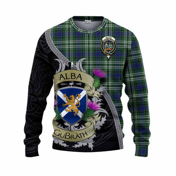 Blyth Tartan Family Crest Knitted Sweater Lion Rampant Royal Thistle Shield Celtic Inspired Unisex - Tartan Vibes Clothing