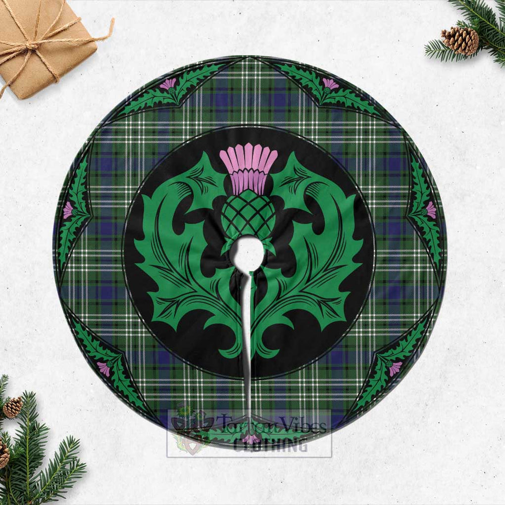 Tartan Vibes Clothing Blyth Tartan Christmas Tree Skirt Scottish Thistle Style