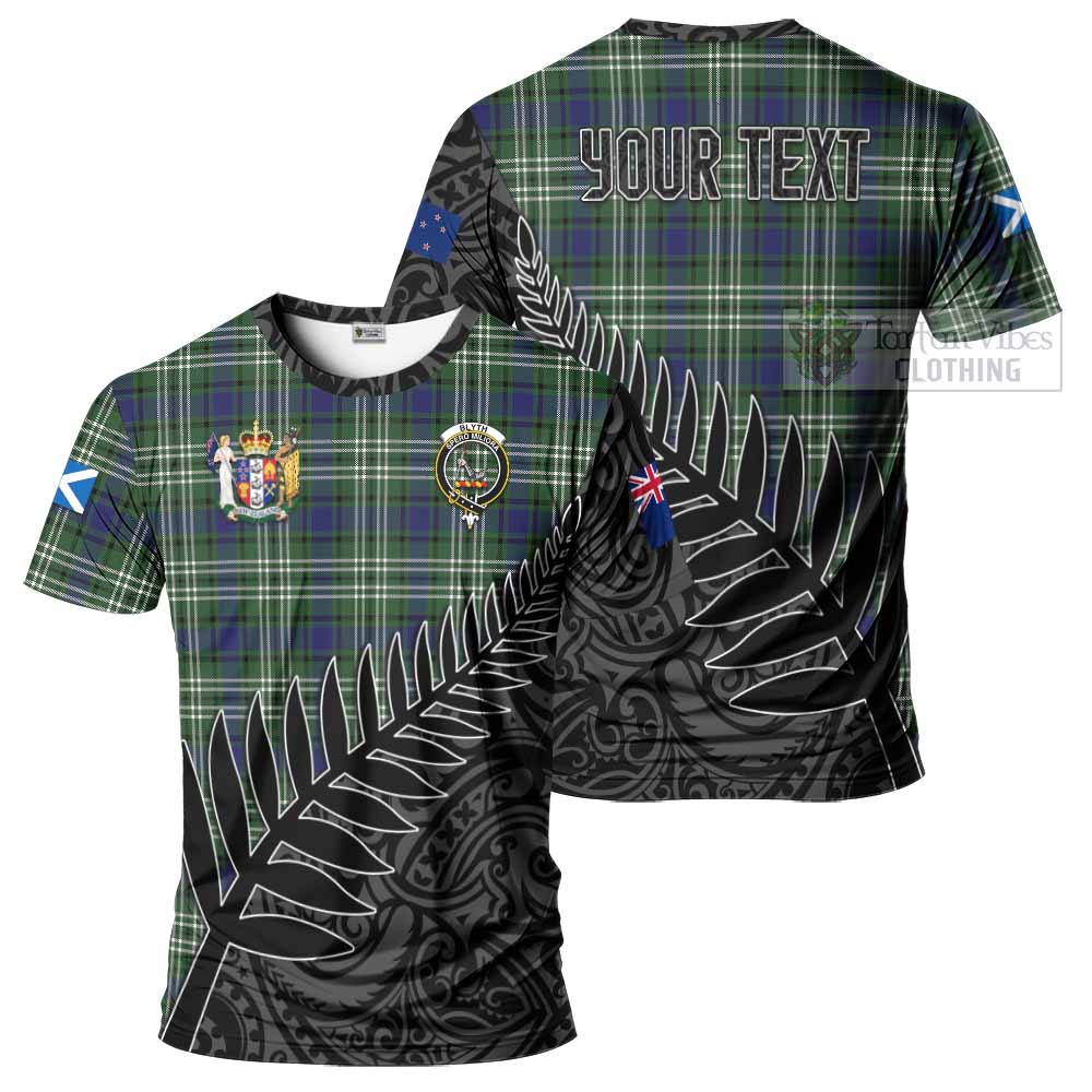 Blyth Crest Tartan T-Shirt with New Zealand Silver Fern Half Style Kid's Shirt - Tartan Vibes Clothing