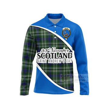 Blyth Family Crest Tartan Long Sleeve Polo Shirt Celebrate Saint Andrew's Day in Style Unisex - Tartan Vibes Clothing