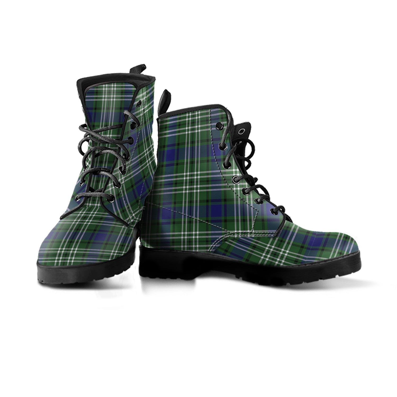 Blyth Tartan Leather Boots - Tartanvibesclothing