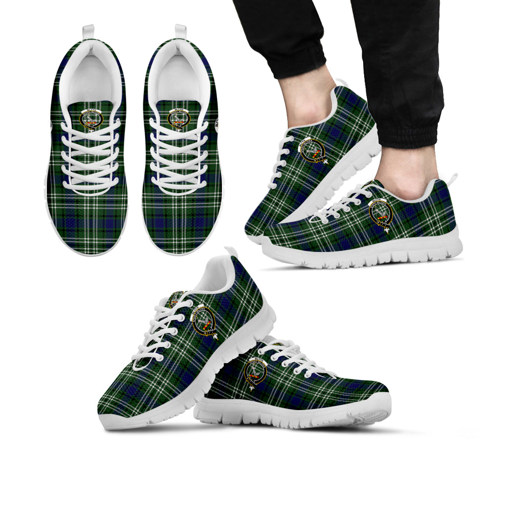 Blyth Tartan Sneakers with Family Crest Kid's Sneakers - Tartan Vibes Clothing