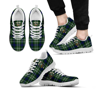 Blyth Tartan Sneakers with Family Crest Kid's Sneakers - Tartan Vibes Clothing