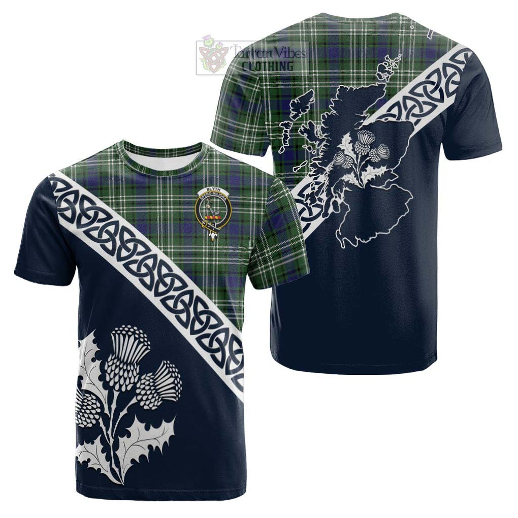 Blyth Tartan Cotton T-shirt Featuring Thistle and Scotland Map Kid's Shirt - Tartan Vibes Clothing