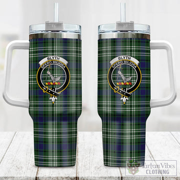 Blyth Tartan and Family Crest Tumbler with Handle