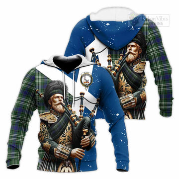 Blyth Tartan Knitted Hoodie with Family Crest Scottish Bagpiper Vibes Unisex Knitted Pullover Hoodie - Tartan Vibes Clothing