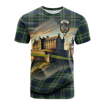 Blyth Tartan Family Crest Cotton T-shirt with Scottish Ancient Castle Style Kid's Shirt - Tartan Vibes Clothing