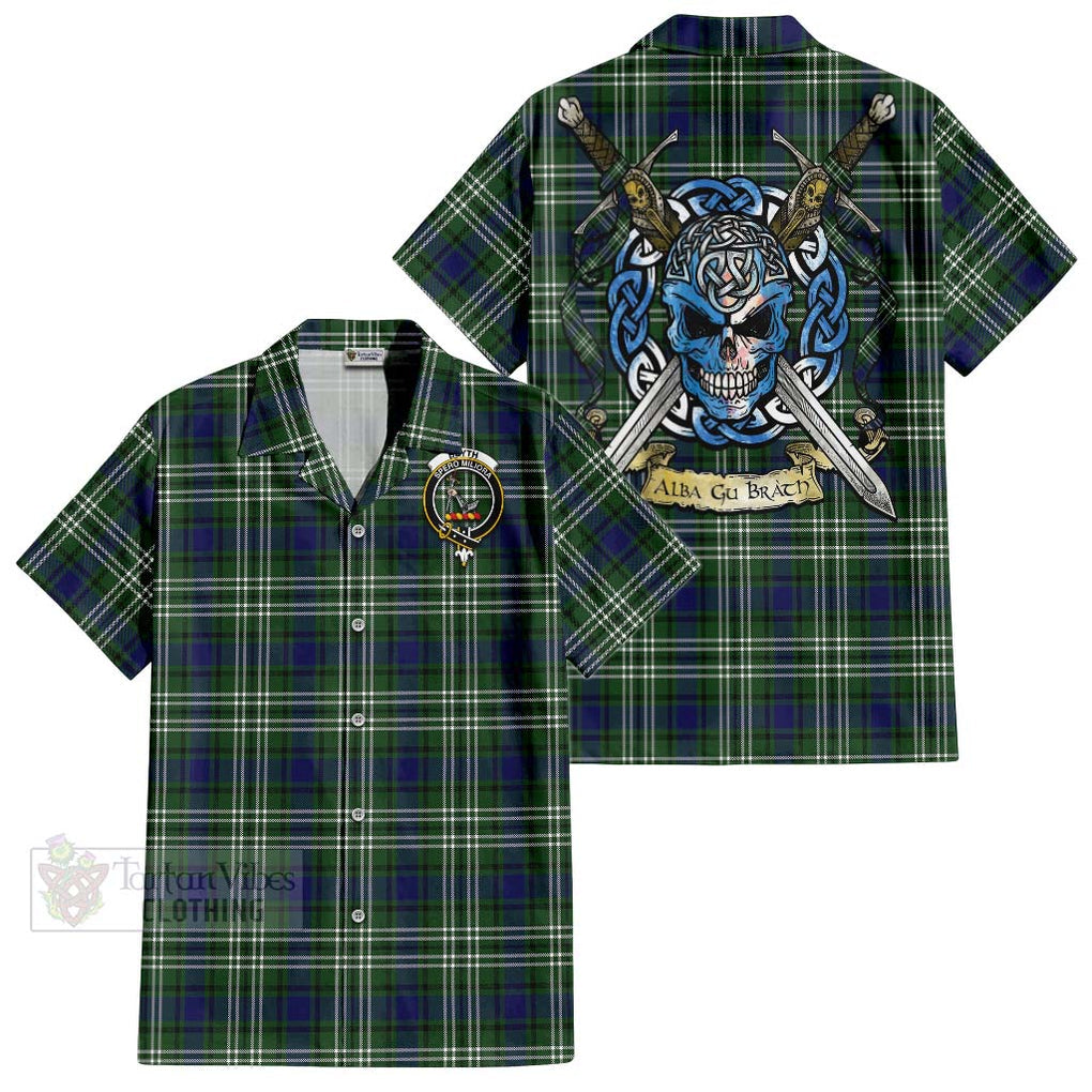 Blyth Tartan Hawaiian Shirt with Family Crest Celtic Skull Style Kid - Tartan Vibes Clothing