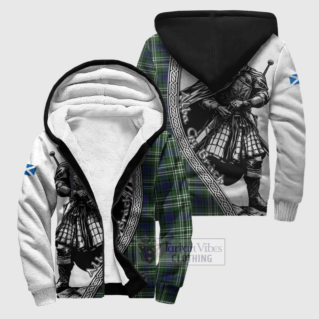 Blyth Tartan Clan Crest Sherpa Hoodie with Highlander Warrior Celtic Style Unisex S - Tartan Vibes Clothing