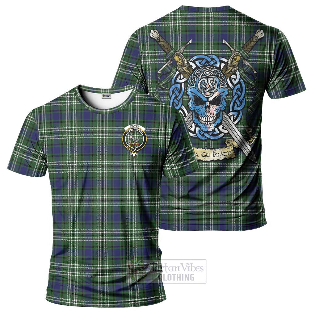 Blyth Tartan T-Shirt with Family Crest Celtic Skull Style Kid's Shirt - Tartan Vibes Clothing