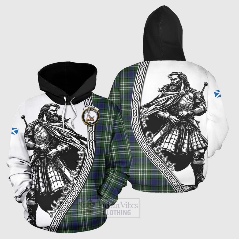 Blyth Tartan Clan Crest Hoodie with Highlander Warrior Celtic Style Zip Hoodie - Tartan Vibes Clothing