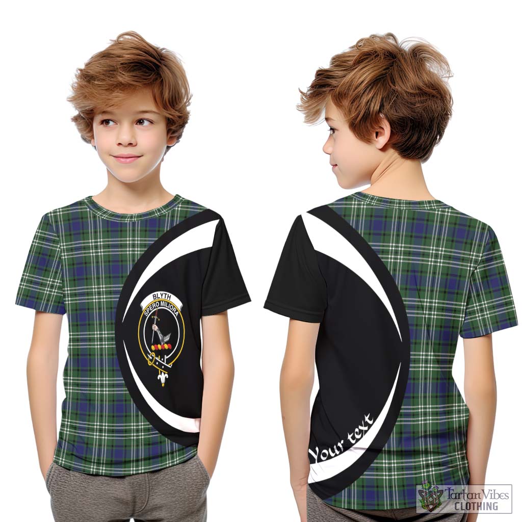 Blyth Tartan Kid T-Shirt with Family Crest Circle Style Youth XL Size14 - Tartan Vibes Clothing