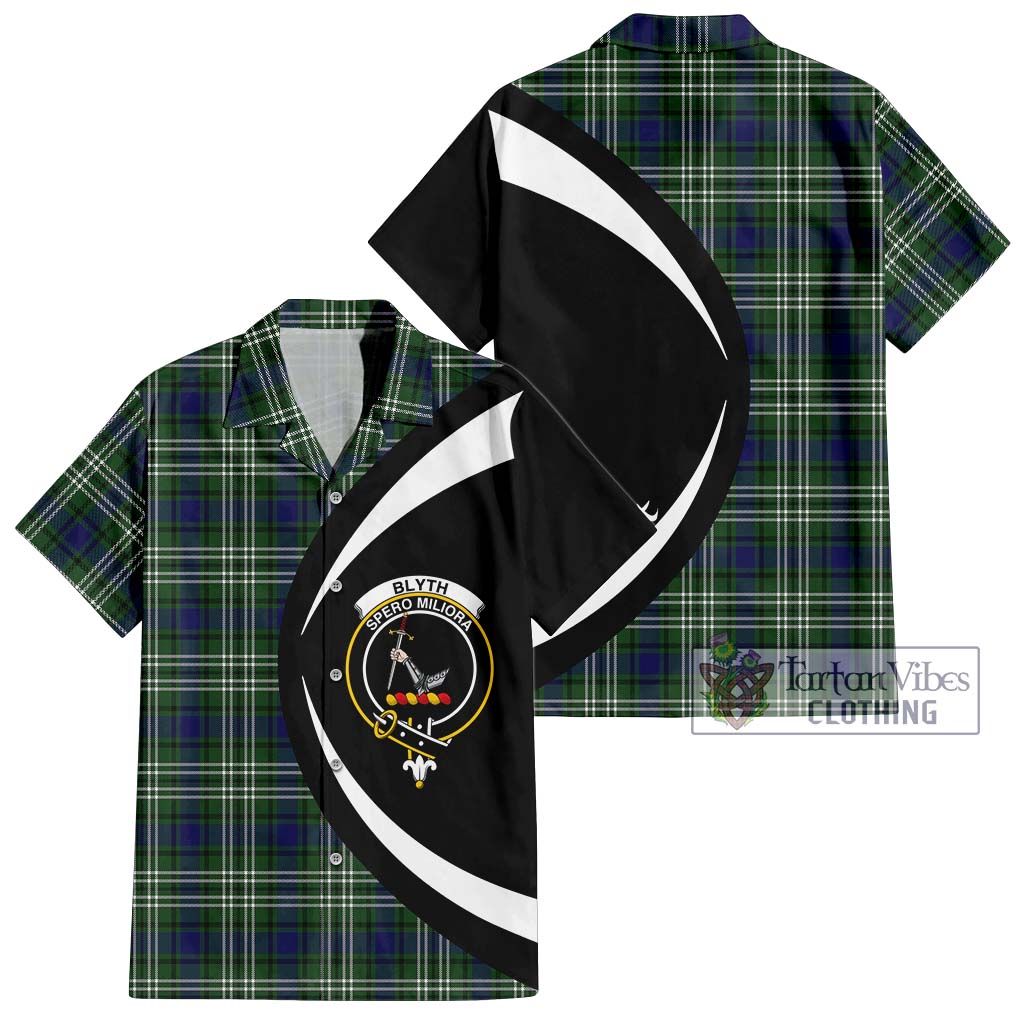 Blyth Tartan Hawaiian Shirt with Family Crest Circle Style Kid - Tartan Vibes Clothing