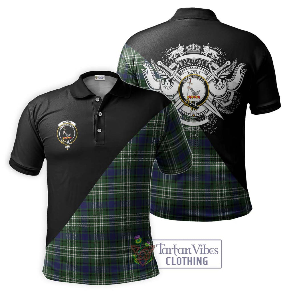 Blyth Tartan Polo Shirt with Family Crest and Military Logo Style Kid - Tartan Vibes Clothing