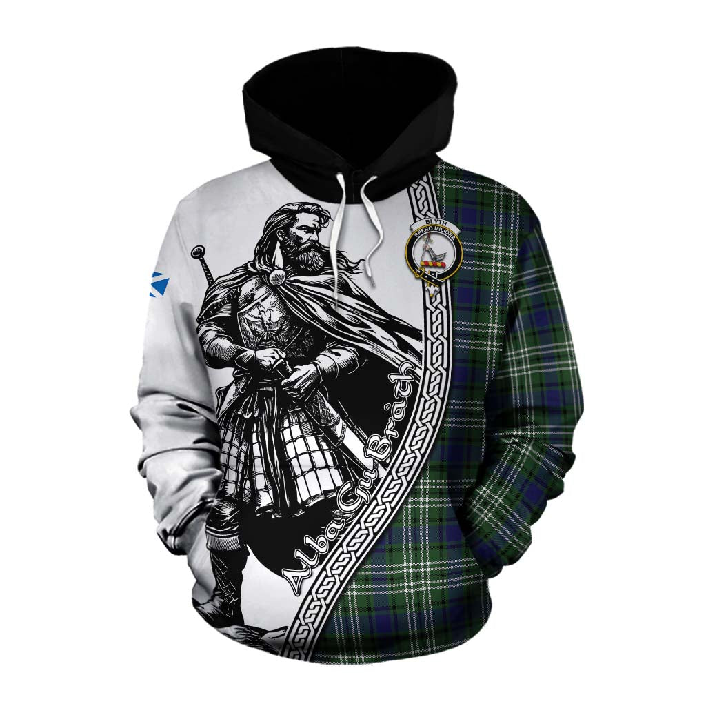 Blyth Tartan Clan Crest Cotton Hoodie with Highlander Warrior Celtic Style Pullover Hoodie XS - Tartan Vibes Clothing