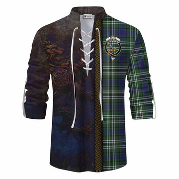 Blyth Tartan Family Crest Ghillie Kilt Shirt Alba Gu Brath Be Brave Lion Ancient Style Men - Tartan Vibes Clothing
