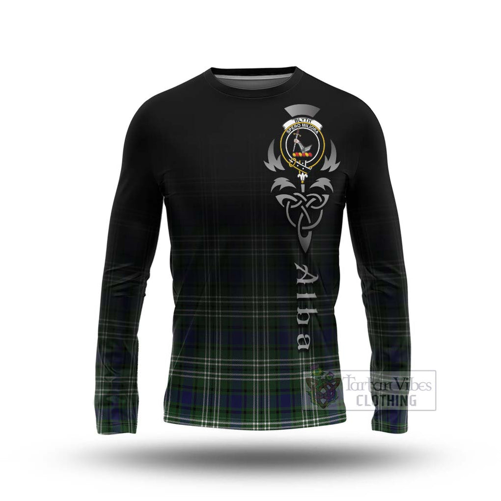 Tartan Vibes Clothing Blyth Tartan Long Sleeve T-Shirt Featuring Alba Gu Brath Family Crest Celtic Inspired