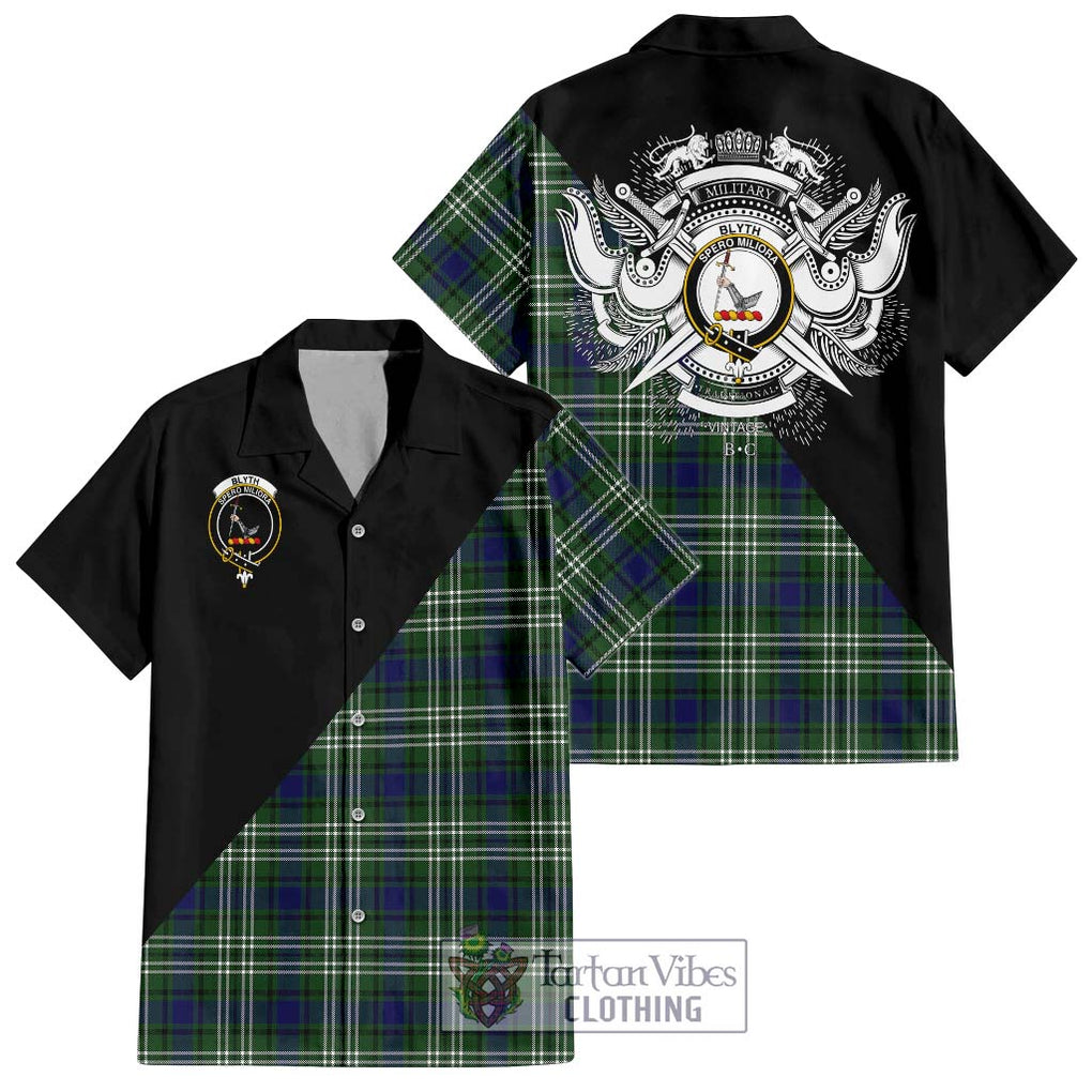 Blyth Tartan Hawaiian Shirt with Family Crest and Military Logo Style Kid - Tartan Vibes Clothing