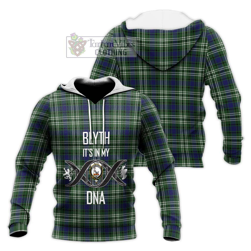 Blyth Tartan Knitted Hoodie with Family Crest DNA In Me Style Unisex Knitted Pullover Hoodie - Tartan Vibes Clothing