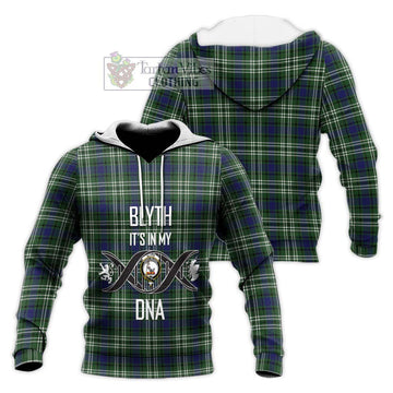 Blyth Tartan Knitted Hoodie with Family Crest DNA In Me Style Unisex Knitted Pullover Hoodie - Tartan Vibes Clothing
