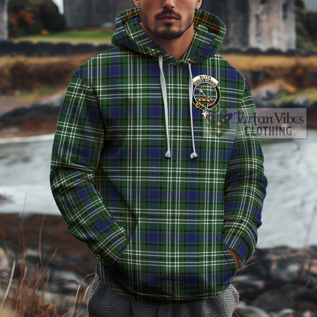 Blyth Tartan Cotton Hoodie with Family Crest Zip Hoodie - Tartan Vibes Clothing