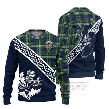 Blyth Tartan Ugly Sweater Featuring Thistle and Scotland Map Unisex - Tartan Vibes Clothing