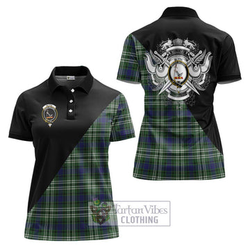 Blyth Tartan Women's Polo Shirt with Family Crest and Military Logo Style Women - Tartanvibesclothing Shop