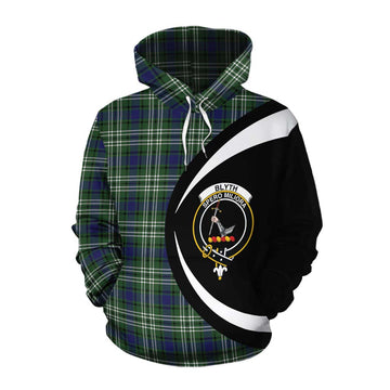 Blyth Tartan Cotton Hoodie with Family Crest Circle Style Pullover Hoodie XS - Tartan Vibes Clothing
