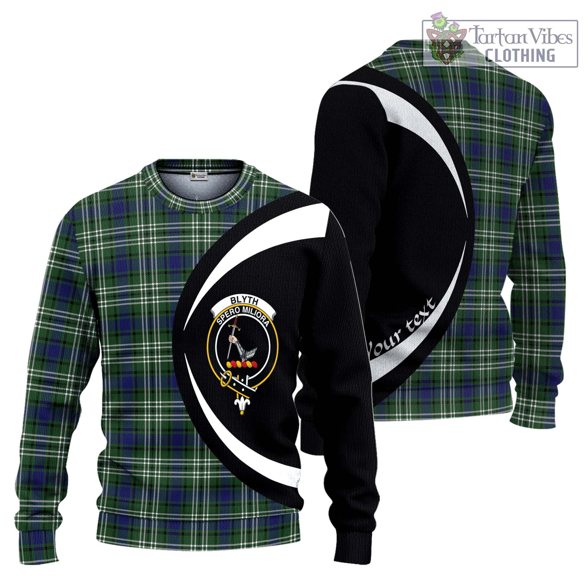 Blyth Tartan Ugly Sweater with Family Crest Circle Style Unisex - Tartan Vibes Clothing