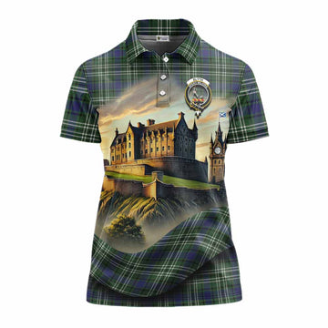 Tartan Vibes Clothing Blyth Tartan Family Crest Women's Polo Shirt with Scottish Ancient Castle Stype