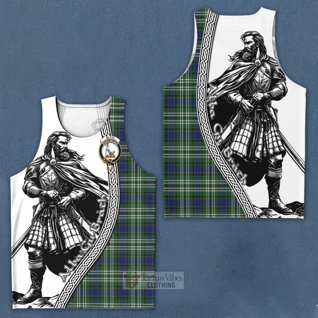 Tartan Vibes Clothing Blyth Tartan Clan Crest Men's Tank Top with Highlander Warrior Celtic Style