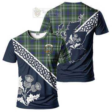 Blyth Tartan T-Shirt Featuring Thistle and Scotland Map Kid's Shirt - Tartanvibesclothing Store