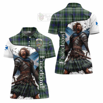Tartan Vibes Clothing Blyth Crest Tartan Women's Polo Shirt Inspired by the Freedom of Scottish Warrior