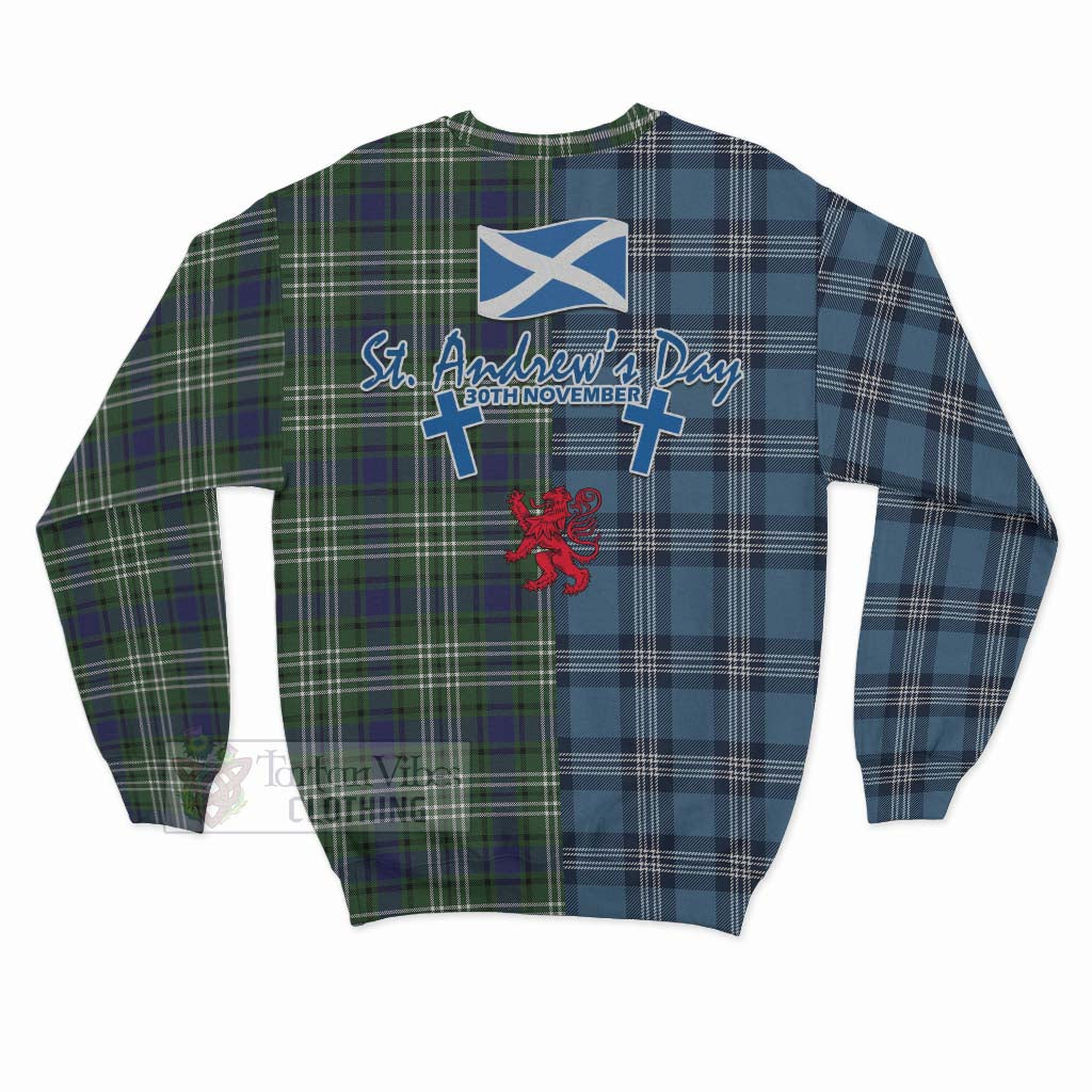 Blyth Tartan Sweatshirt Happy St. Andrew's Day Half Tartan Style - Tartan Vibes Clothing