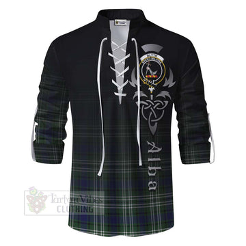 Blyth Tartan Ghillie Kilt Shirt Featuring Alba Gu Brath Family Crest Celtic Inspired - Tartan Vibes Clothing