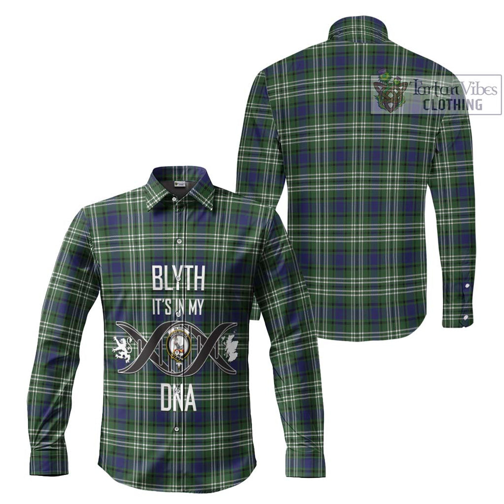 Blyth Tartan Long Sleeve Button Shirt with Family Crest DNA In Me Style Men's Shirt - Tartanvibesclothing Shop