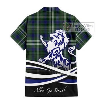 Blyth Tartan Hawaiian Shirt with Alba Gu Brath Regal Lion Emblem - Tartan Vibes Clothing