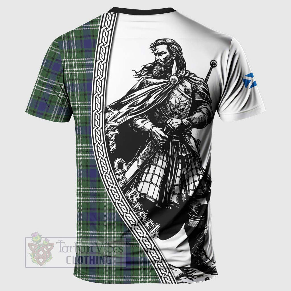 Blyth Tartan Clan Crest T-Shirt with Highlander Warrior Celtic Style - Tartan Vibes Clothing
