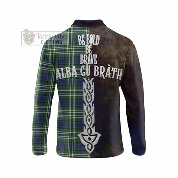 Blyth Tartan Family Crest Long Sleeve Polo Shirt Alba Gu Brath Be Brave Lion Ancient Style - Tartan Vibes Clothing