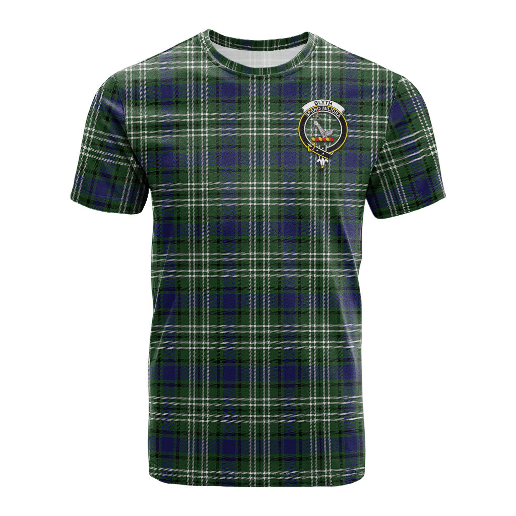 Blyth Tartan T-Shirt with Family Crest - Tartanvibesclothing