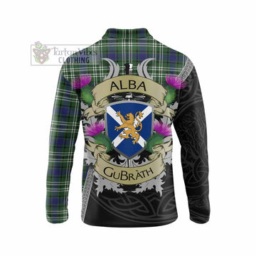 Blyth Tartan Family Crest Long Sleeve Polo Shirt Lion Rampant Royal Thistle Shield Celtic Inspired - Tartan Vibes Clothing
