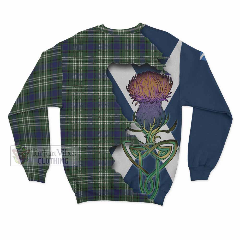 Tartan Vibes Clothing Blyth Tartan Family Crest Sweatshirt Scottish Thistle Celtic Inspired