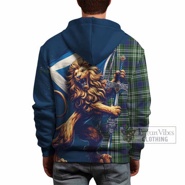 Blyth Tartan Family Crest Hoodie with Scottish Majestic Lion - Tartan Vibes Clothing