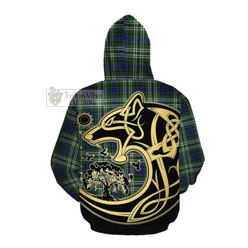 Blyth Tartan Cotton Hoodie with Family Crest Celtic Wolf Style Pullover Hoodie - Tartan Vibes Clothing