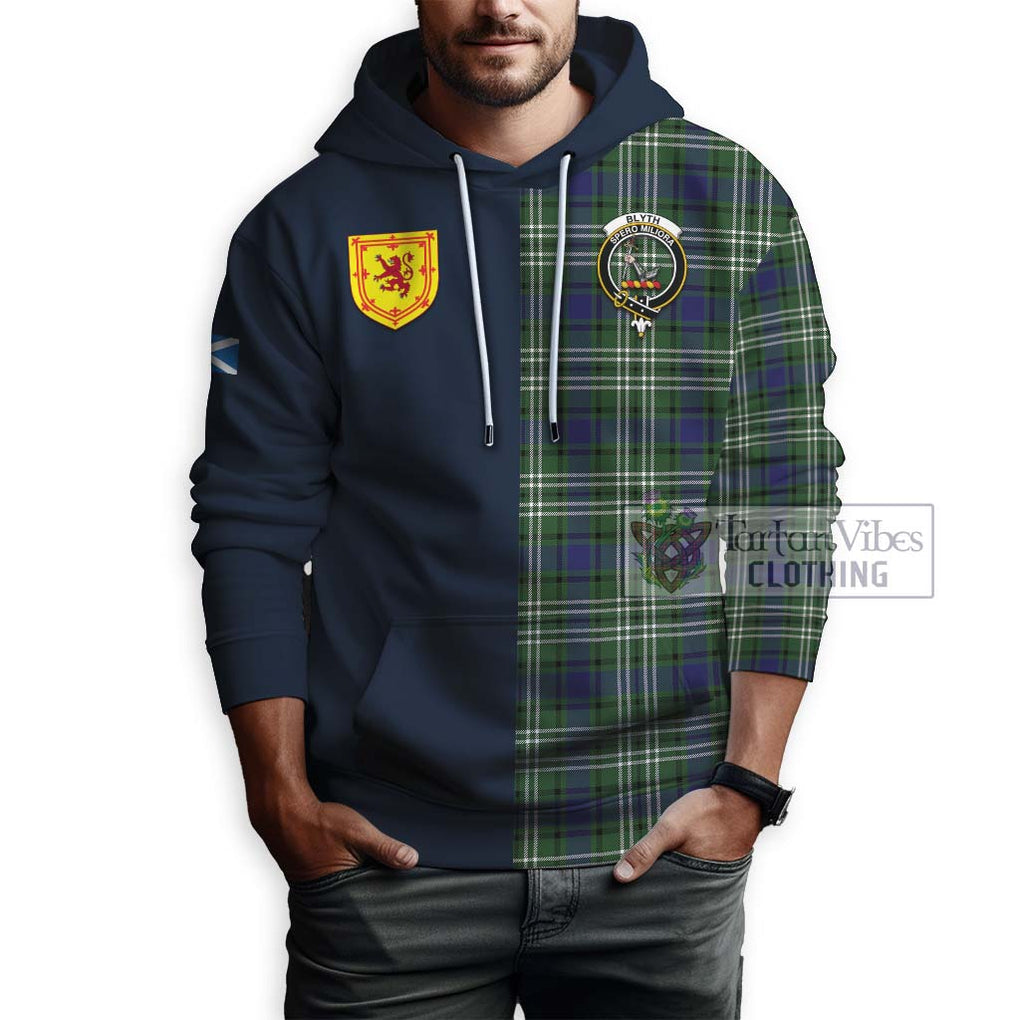 Blyth Tartan Hoodie Alba with Scottish Lion Royal Arm Half Style - Tartan Vibes Clothing