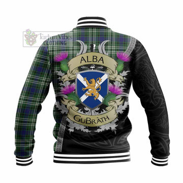 Blyth Tartan Family Crest Baseball Jacket Lion Rampant Royal Thistle Shield Celtic Inspired - Tartan Vibes Clothing