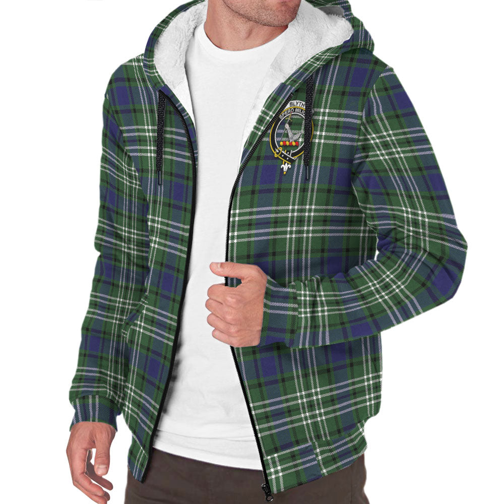 Blyth Tartan Sherpa Hoodie with Family Crest - Tartan Vibes Clothing