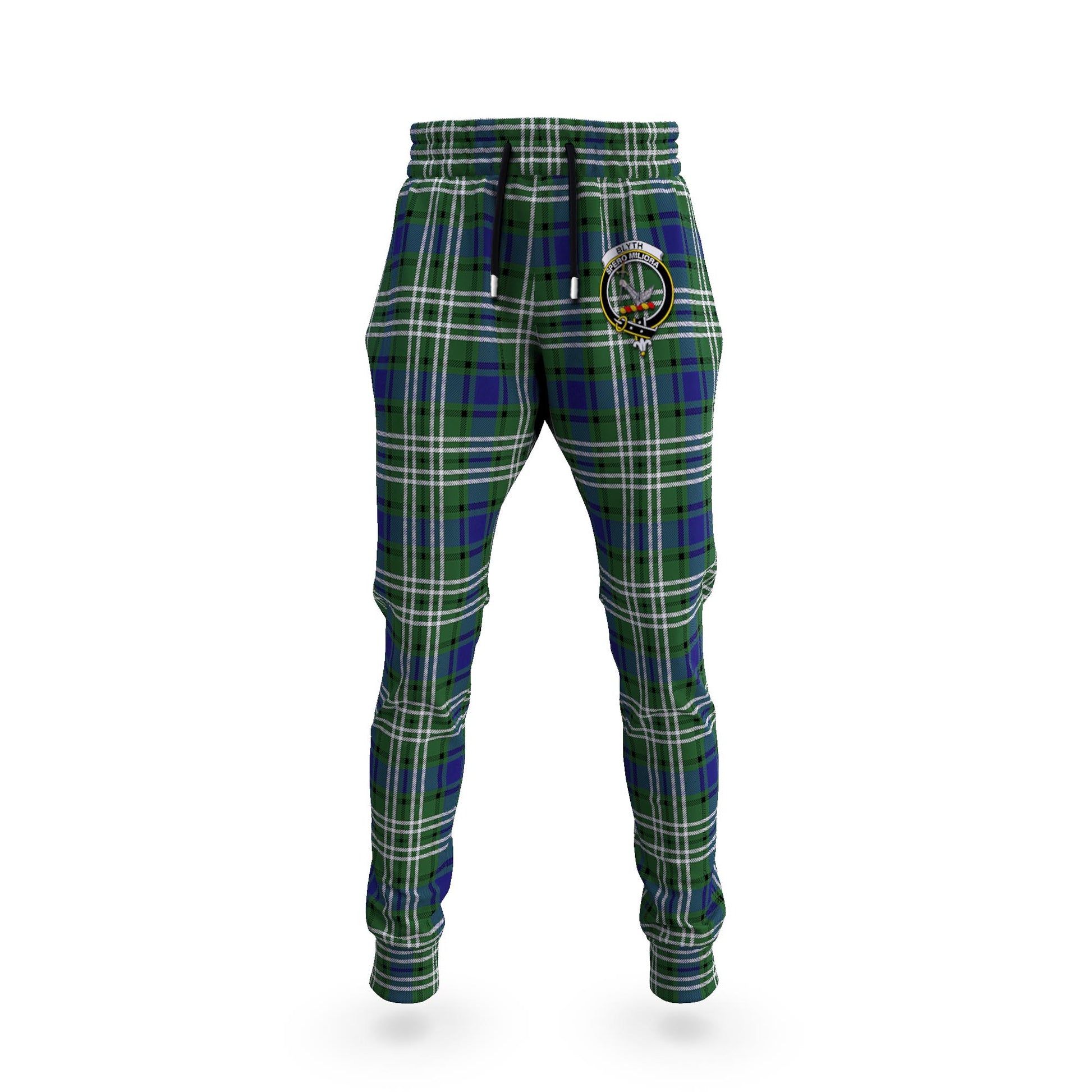Blyth Tartan Joggers Pants with Family Crest 5XL - Tartan Vibes Clothing